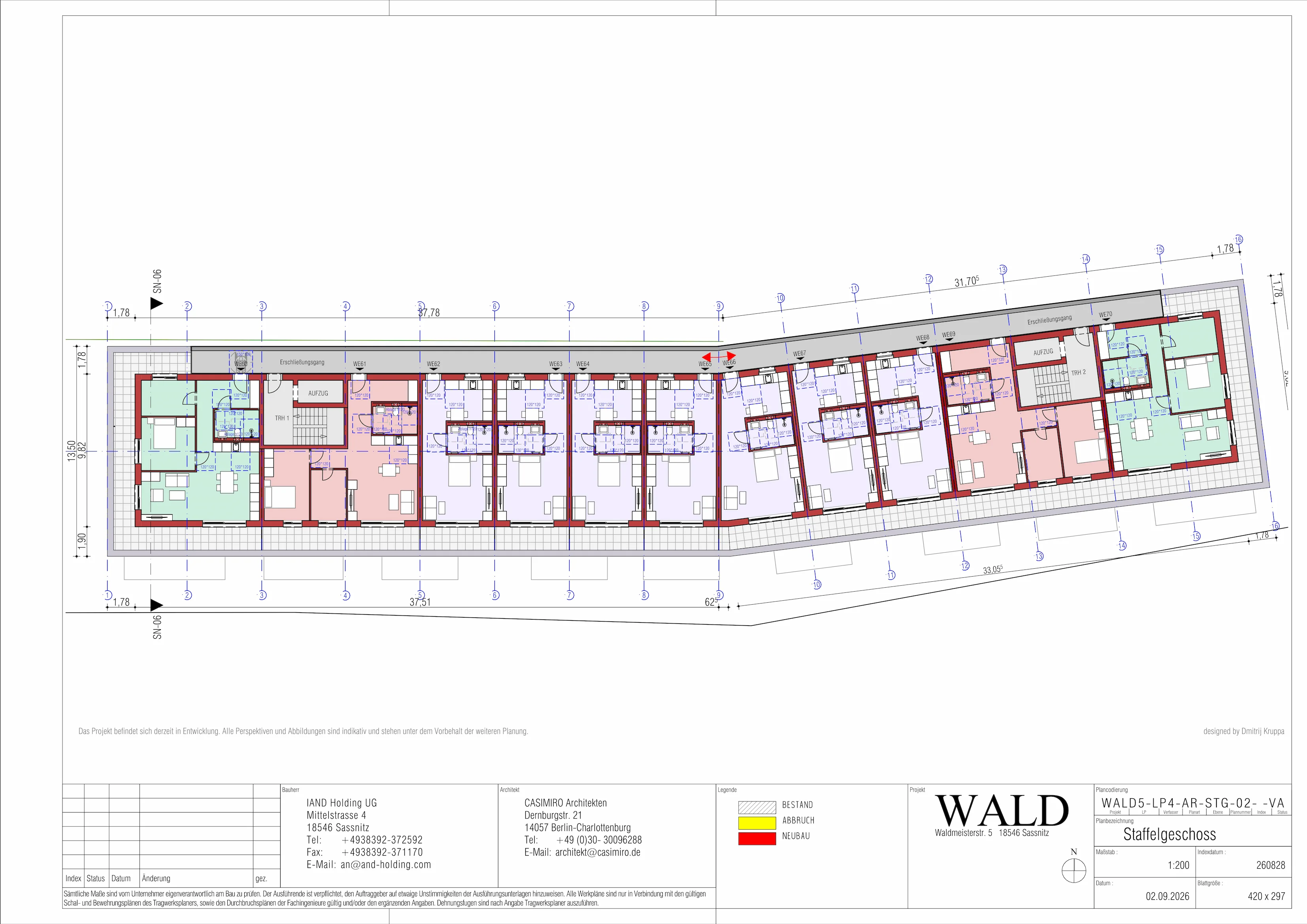 Waldmeisterstraße Sassnitz – Grundriss Staffelgeschoss