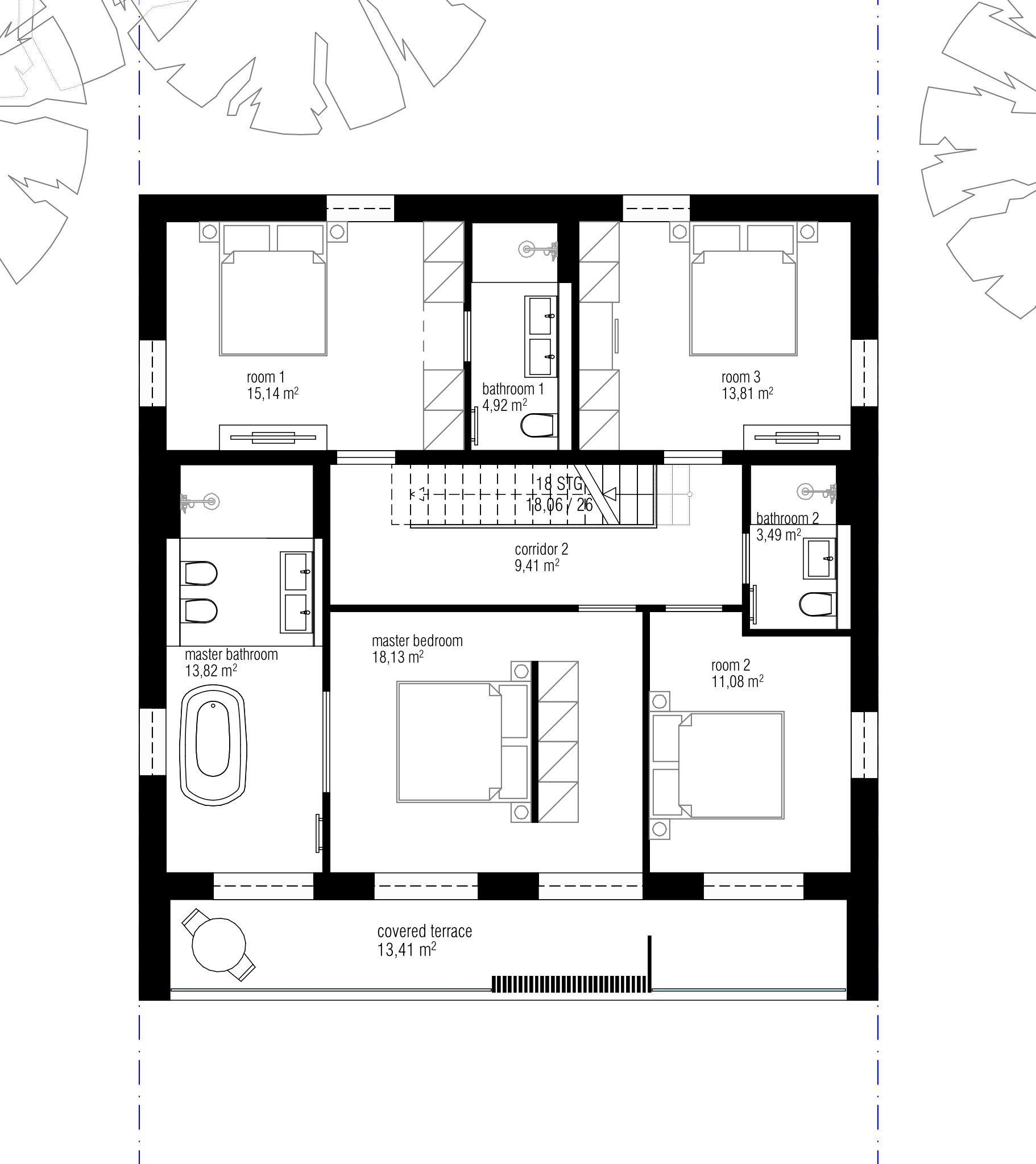 Madeira Villa – Grundriss Obergeschoss